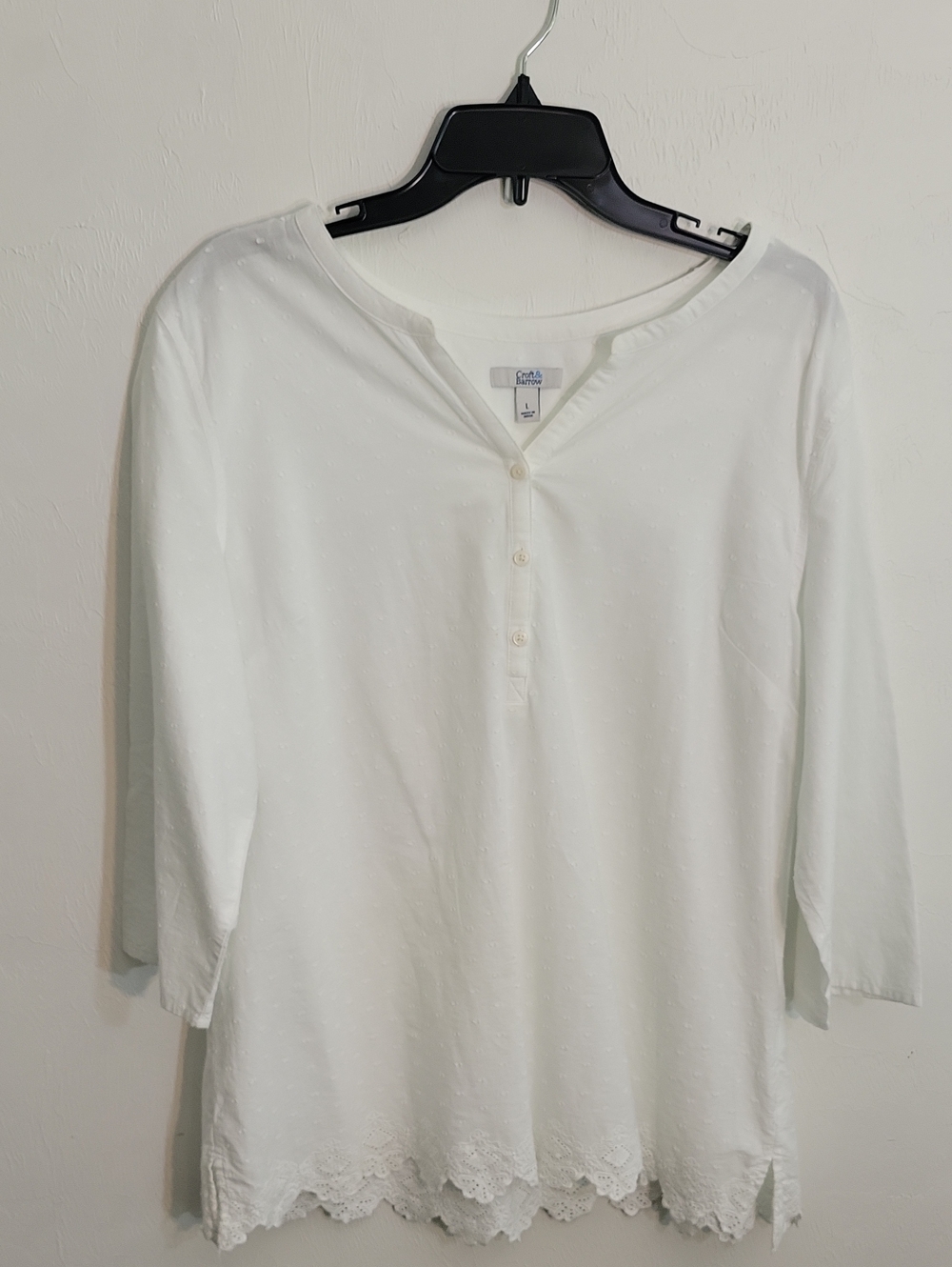 White Women's Croft A Barrow Lace Hem Top